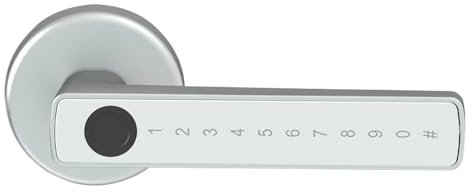 Serrure Connectée Serrure de porte électronique numérique à empreintes digitales, avec mot de passe, clé, carte IC, Smartlife, déverrouillage d'application(M5 Silver)