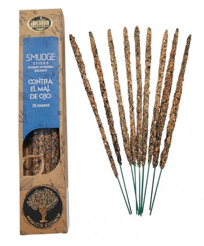 AUM Incienso Artesanal Orgánico Natural - Varillas de Protección Espiritual Sandalo, para Meditación y Limpieza Energética, Hecho a Mano con Hierbas y Resinas Puras