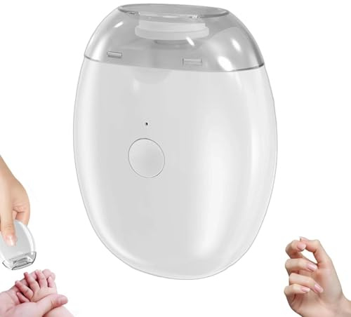 Smart Fingernail Grinder, Quiet Smart Nail Trimmer, Nail Grinder Human Toe & Finger Nails with Led Light and 3 Speed Settings, Universal Automatic Fingernail Grinder for Adults and Children (Whitex1)
