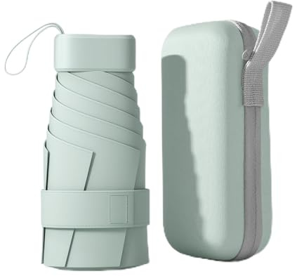 BoomCelocity Mini paraguas – Estructura de 6 varillas, compacto y resistente al viento, paraguas de viaje portátil (con protección UV), paraguas de bolsillo unisex