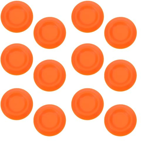 ULTECHNOVO 12 Pièces Bol Rond en Plastique Orange pour Nourrir Les Insectes Dubia, Mangeoire pour Terrarium Gestion Optimale et Maintien des Insectes à L'intérieur