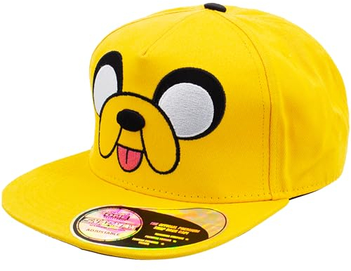 Concept One Adventure Time Baseball Cap, Jake The Dog Men's Adjustable Snapback Hat with Flat Brim Gorra de béisbol, Amarillo, Talla única para Hombre