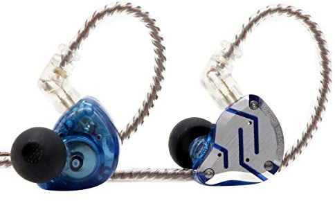 Linsoul KZ ZS10 Pro, 4BA+1DD 5 Driver in Ear Monitor, HiFi Wired Earbuds, Gaming Earbuds, Hybrid IEM Earphones with Stainless Steel Faceplate, Recessed 2 Pin Detachable Cable(With Mic, Glare Blue)