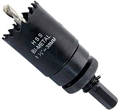 Sega a tazza 38mm LAIWEI fresa a tazza con mandrino A2 Heavy Duty, 4341 Punte in acciaio, Profondità di taglio 38mm, Per forare legno, profili in alluminio, PVC e tubi in metallo