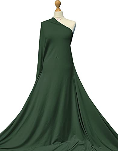 Tissu en jersey de bambou | Mélange d'élasthanne de bambou | Extensible dans les 4 sens | Certifié Oeko-TEX® | Matériel de couture | Tissus (vert bouteille, 1 m)