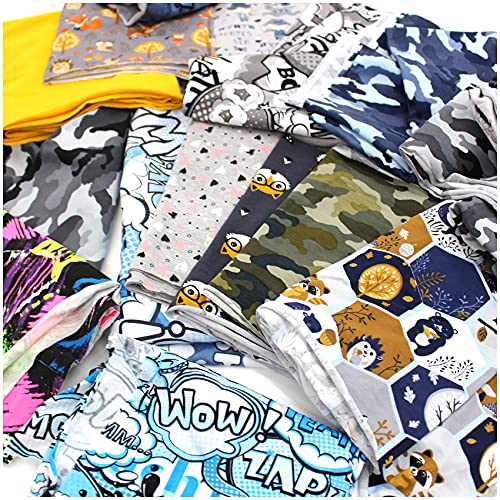 VmG-Store Stoffreste Paket Kiloware zum Nähen Jerseystoff Baumwolljersey Nähstoff Kleider Kinder (1,0kg Jerseystoff)