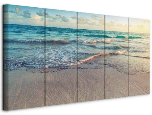 murando Quadro Acustico Spiaggia Mare 5 pezzi schiuma acustica Quadri Moderni Grandi - Camera da Letto Matrimoniale - Stampa su Tela - Pannelli Fonoassorbenti Decorativi - Fonoassorbente