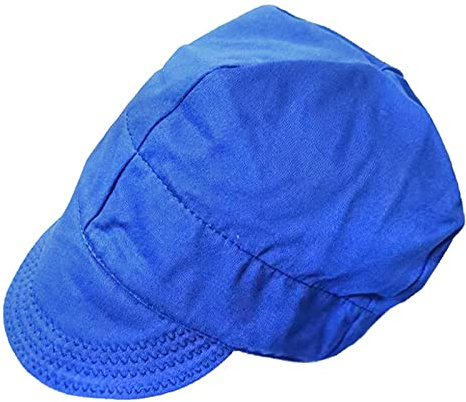 MagiDeal Gorro de Soldadura Ignífugo, Gorro escaldado de Algodón, Tipo Bandana, Gorras con visera azul