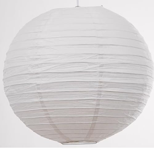 Quality White Regular Wire Paper Lantern Light Shade Lampshade - Large (6720-50cm')