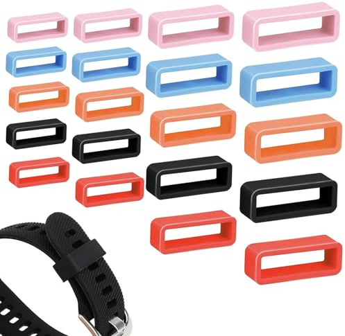 XhjzgcTech - Juego de 20 hebillas de correa de reloj de silicona para anillos de cierre de repuesto, 18 mm, 20 mm, 22 mm, 24 mm, 18 mm, 20 mm, 22 mm, 24 mm, 18 mm, 20 mml, 22 mm, 24 mm, Silicona
