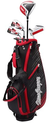 MACGREGOR V-Max Junior, Boys And Girls for Ages 3-14 Years Old, Set da Golf Ragazzi, Rosso, 6-8 Anni