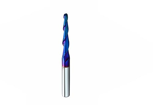 HZBIAO 2.4 Degree Ball Nose Upcut CNC Spiral Router Bit 1/4 Shank 2D & 3D Carving Tapered End Mill Size: 1/8Dx1-1/2CHx1/4SHKx3L STQ488