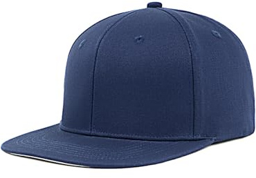 Zylioo 2XL XL L Cappello Snapback Sovradimensionato per Uomini e Donne, Cappello da Baseball a Visiera Piatta M S, Cappello Strutturato in 100% Cotone, Blu navy, XL/XXL