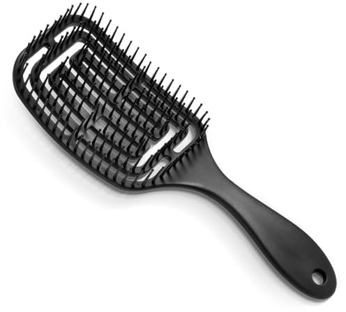 Brencco Haarbürste ohne Ziepen, Curly Hair Brush, Professioneller Gebogener, Belüfteter Anti-Zug-Bürste, Entwirrbürste für Locken & Lange Haare