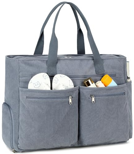 Makukke Große Reisetasche Damen Weekender mit Nassfach & Schuhfach, XXL Strandtasche mit Reißverschluss, Cord-Stoff Sporttasche Kliniktasche für Reise, Fitness & Urlaub