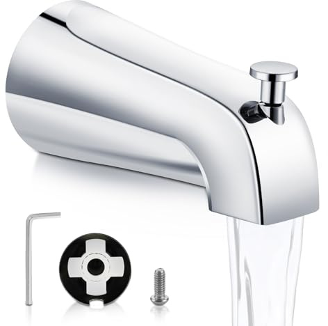 Tub Spout with Diverter,Easy to Install Bathtub Faucet，American Standard Tub Faucet Universal Fits 1/2 Copper Pipe(5/8 Diameter),Chrome