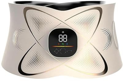 tulilut Ab Toning Belt – EMS Muscle Stimulator with 7 Modes & 16 Intensities, Heated Core Training Belt for Men & Women, Rechargeable Abdominal Trainer with Heat Therapy for Home Gym(White)