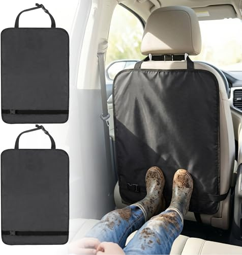 HIKPACKER 2 Pieces 60 x 45 cm Oxford Cloth Car Seat Back Protectors | Car Seat Cover To Protect From Dirt, Waterproof Kick Mats Back Seat Protector for Kids for Universal Cars, Saloons, SUVs