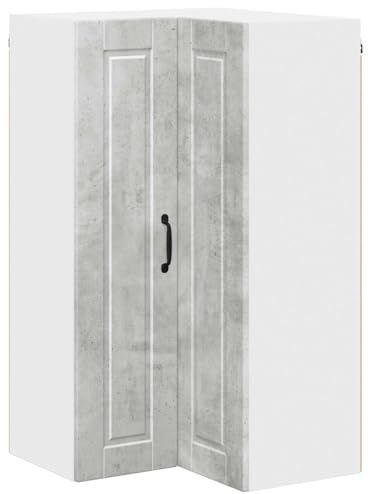 HETFTJN Porto - Armadio angolare da cucina sospeso, 57 x 57 x 100 cm, in legno, montaggio a parete con 2 ante e 3 ripiani per maggiore spazio