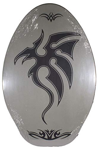 Sunspecs Rubber Top Wooden Skimboard with Slip Free Grip (No Wax Needed!) (Gray, 36 Inch)