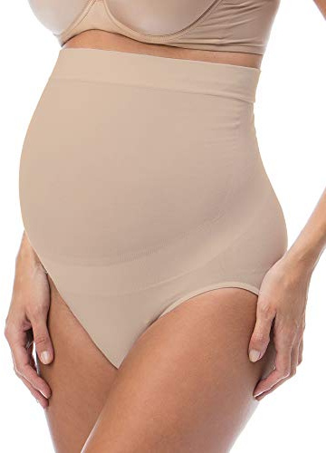 RelaxMaternity 5100 (Cipria, L) Slip Premaman Cotone con Sostegno Addome Guaina Gravidanza