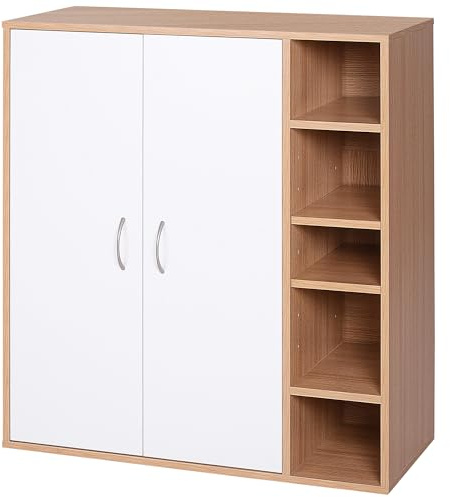 HOMCOM Scarpiera Slim da Parete Mobile Multiuso con 2 Ante 80x32x91cm