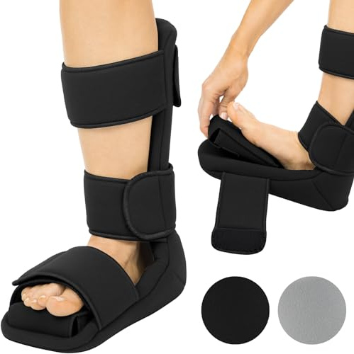 Vive Plantar Fasciitis Night Splint Plus Trigger Point Stretch Wedges - Soft Leg Brace Support, Orthopedic Sleeping Immobilizer Stretch Boot (Small: Men's: Up to 5, Women's: Up to 6.5)