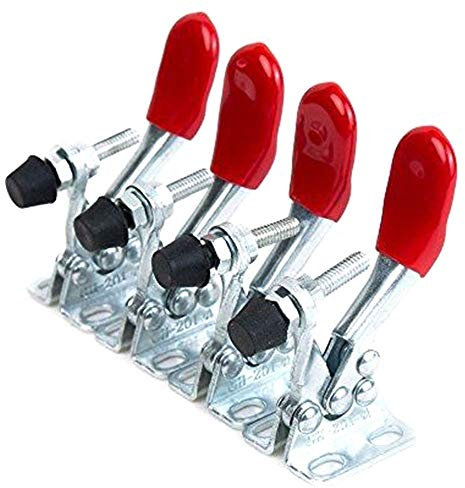 4pcs GH-201A Horizontal Toggle Clamp Quick-Release Toggle Clamps Set 27KG Vertical Toggle Clamp Hand Clip Tool