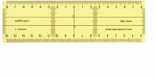 ALEPH Règle-Équerre 21cm, Double Graduation, Remplace Règle et Équerre, Pour Constructions : Perpendiculaires, Parallèles, Médiatrices, Symétries, Fabrication Française