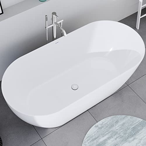 DURAVIT Freistehende Badewanne aus Acryl Standbadewanne DuraMuna in Weiß glänzend 160x75 cm Füllmenge: 249 l Acrylwanne inkl. Zubehör Wanne für 2 Personen Optimale Wärme Isolierung