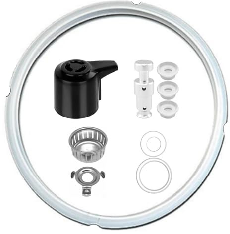 Replacement Parts Set for Instant Pot Duo 5, 6 Quart Qt IP-DUO50 IP-DUO60, Include Steam Release Handle Sealing Ring Steam Release Valve and Float Valve Seal Anti-Block Shield (Set of 10)