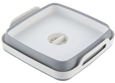 Lavabo plegable | Cuadrado plegable | Fregadero cuadrado para drenaje | Lavabo de drenaje | Tina plegable de doble asa para senderismo, picnic, barbacoa, limpieza de camping y camping