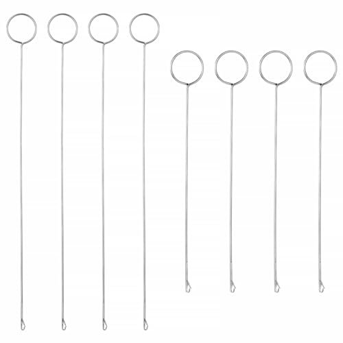 8 Stück Sewing Loop Durchziehnadel Schlaufenwender Nähschlaufen Sewing Lang Wendenadel Häkelwerkzeug mit Latch Nadelhaken Mit Riegel Metall Wendehaken für Gürtel Streifen DIY-Strickzubehör Nähzubehör