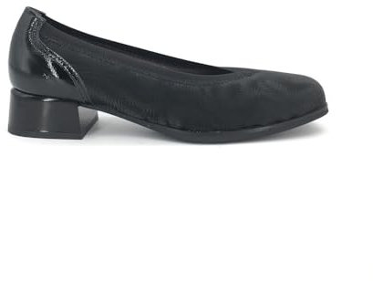 PITILLOS - Zapato para Mujer,salón con tacón Ancho de 4cm,Goma elástica,Sencillo,clásico,Puntera Cuadrada, para: Mujer Color: Negro Talla:36