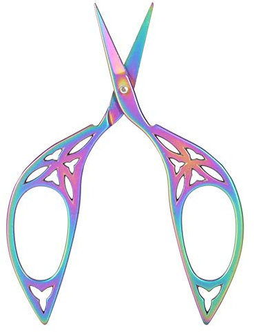 Tijeras de bordado vintage, tijeras de costura pequeñas, tijeras de acero inoxidable, tijeras de costura, tijeras artesanales, agujas domésticas, tijeras de oficina, (colorido)