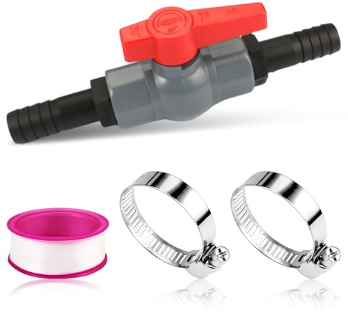 Xyvor Kulventil med slangkontakter, PVC-ventiler och anslutningar, avstängningsventil pool, 40 mm PVC kulkran, för pool och dammkonstruktion, akvaristik