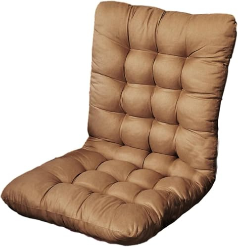 Garden Chair Cushions with Backs, High Back Cushion，Soft Outdoor Seat Pads, Rocking Chairs Cushion for Recliner Patio Sunbed Bench Cotton Sun Lounger(Light Coffee,35 * 70cm)