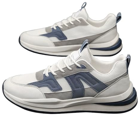 YKPAVV Zapatos de pies anchos para hombre Zapatillas de moda para hombre para primavera y – Cómodos zapatos casuales PU - Esquí de fondo clásico para hombre con encuadernación y zapatos, azul, 39 EU
