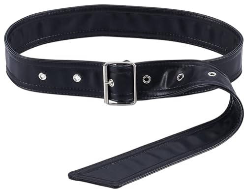GORGECRAFT Cintura Lunga in Ecopelle Nera PU Morbida da Donna Modello Obi alla Moda da Annodare in Vita per Sopracappotti Piumini Cinture di Ricambio per Trench Giacche Sopracappotti Camicie e Abiti.