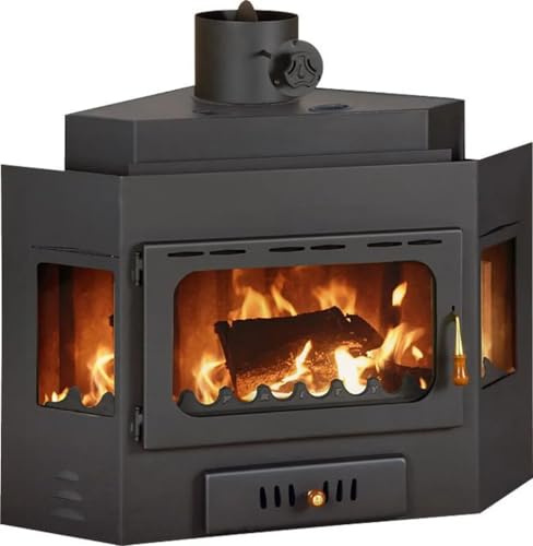 Prity A Fireplace Insert 14.2 kW | A+ Wood Stove Insert | Diameter 200 mm Flue Pipe | Large Fire Chamber | High Efficiency Fireplace Stove