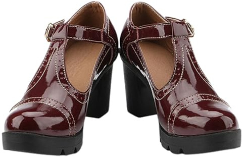 Zapatos de mujer con pies anchos, elegantes zapatos de tacón pequeño con tacón, zapatos de boda, zapatos de baile de verano, cómodos, zapatos de tacón alto, zapatos tradicionales para tiras, rojo, 41