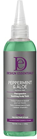 Design Essentials Peppermint & Aloe Soothing Scalp Tonic, No-Rinse Scalp Refresher for Braids, Locs, Wigs & Weaves, 4 oz (Pack of 1)