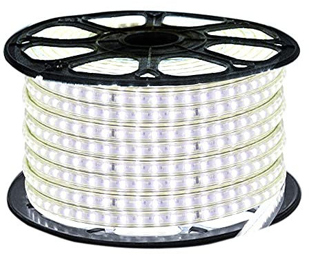 XUNATA Bianco Strisce LED con Interruttore e Alimentatore 220V, 3014 120LED/m, IP65 Impermeabile, Flessibile Striscia a LED per Scaletta Tetto Cavi da Cucina Decorazione- 2m