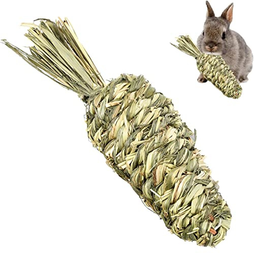 Vigcebit Jouets à mâcher Lapin | Jouets d'activité pour Petits Animaux | Jouets de Dentition de Carotte d'anneau de Boules d' pour des gerbilles, Cochon d'Inde, Lapin Nain, Accessoires de