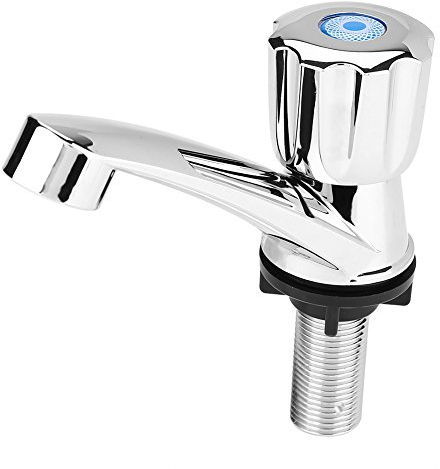 Einfacher Kaltwasserhahn Single Wasserhahn Becken Wasserhahn Chrom Badezimmer Küche(Louver)