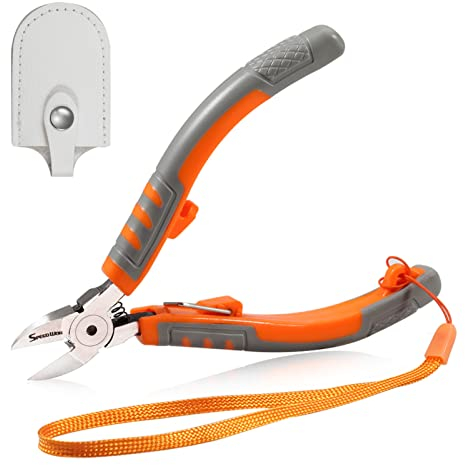 SPEEDWOX Cortador de alambre de 5 pulgadas, alicates de corte diagonal, alicates de corte lateral con bloqueo de seguridad, mini cortadores de precisión de acero al cromo vanadio