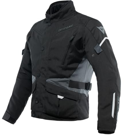 Dainese - Tempest 3 D-Dry, Chaqueta de moto Touring para Hombre, Impermeable, Forro Térmico Desmontable, Protectores de Hombros y Codos, Negro/Negro/Ébano, 50