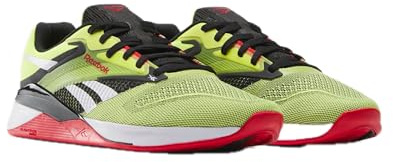 Reebok Sneaker Nano X4 unisex per adulti, Hyper Green/Black/Vector Red, 11 Women/9.5 Men