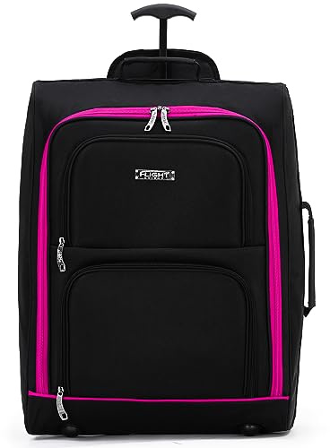 Flight Knight Handgepack-kabinenkoffer, Easyjet (Overhead), Jet2, Ryanair (Priority), Zugelassen, 2 Rollen, Leichte Tasche, Ideal Fur Flugreisen, 55 X 40 X 20 cm