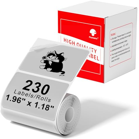 Phomemo Transparentes Thermoetiketten, Transparentes Etikett für QR Code, Namensschilder Kompatibel mit M220 M250 M221 M120 M150 M108 M110 M421 Etikettendrucker, 1 Rolle, 50x30mm, 230 Etiketten/Rolle